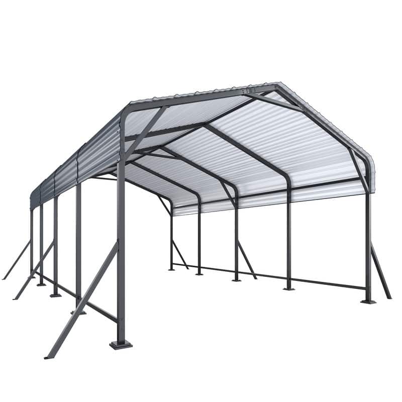 EROMMY Heavy Duty Metal Carport with Extra Support Poles, UV & Waterproof Car Canopy for Outdoor Vehicle Shelter