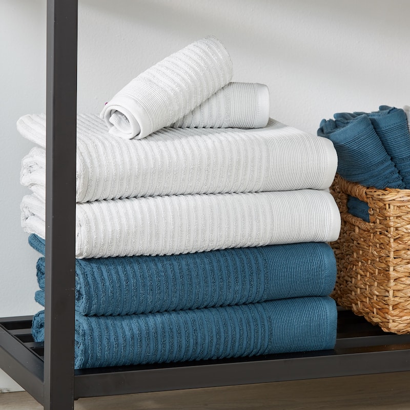 Luxurious Cotton Ribbed Texture Towel Set