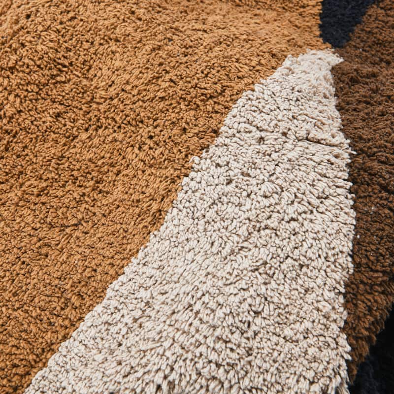Cotton Tufted Print Rug with Fringe, Multi Color - 4' x 6'