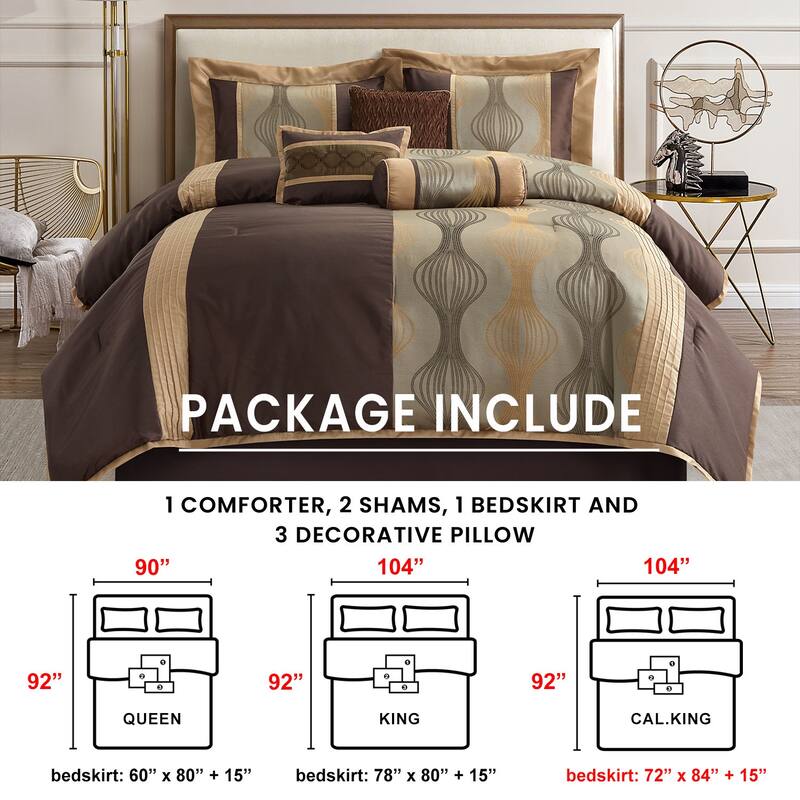 Grand Avenue Daniella 7-Piece Modern Geometric Comforter Set