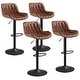 preview thumbnail 12 of 27, Art Leon Faux Leather Adjustable Swivel Barstool, Set of 4 Set of 4 - Brown Faux Leather (geometric)