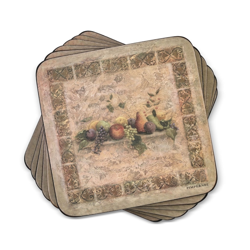 Pimpernel Set of 6 Tuscan Palette Coasters - 4 Inches Sq.