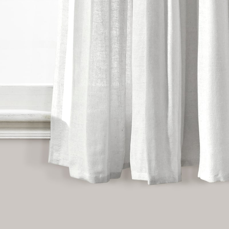 Lush Decor Linen Button Single Panel Window Curtain