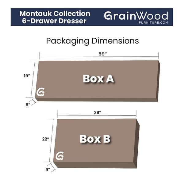 dimension image slide 0 of 2, Grain Wood Furniture Montauk 6-drawer Dresser