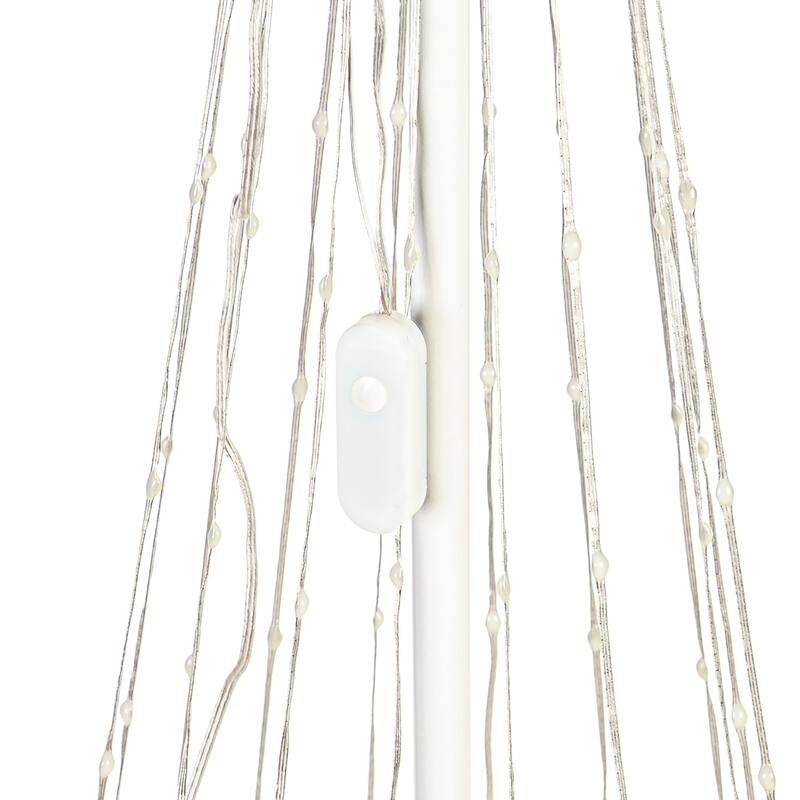 75 in. White Indoor/Outdoor Cone tree with RGB Lights