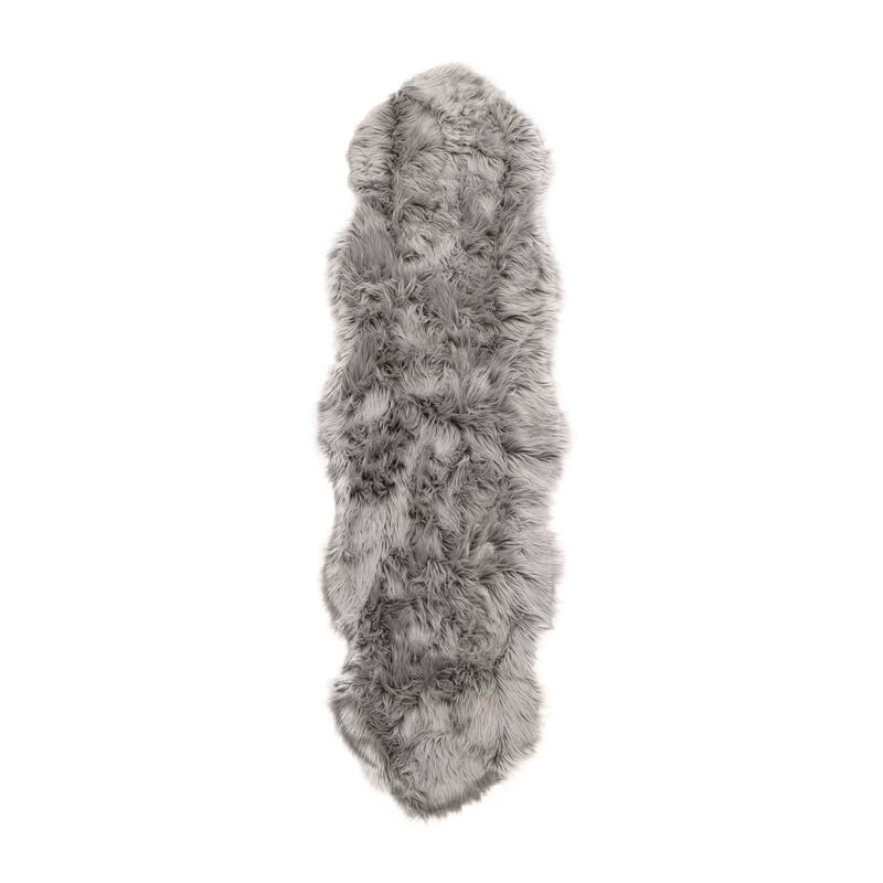 Silver Orchid Parrott Faux Fur Sheepskin Area Rug