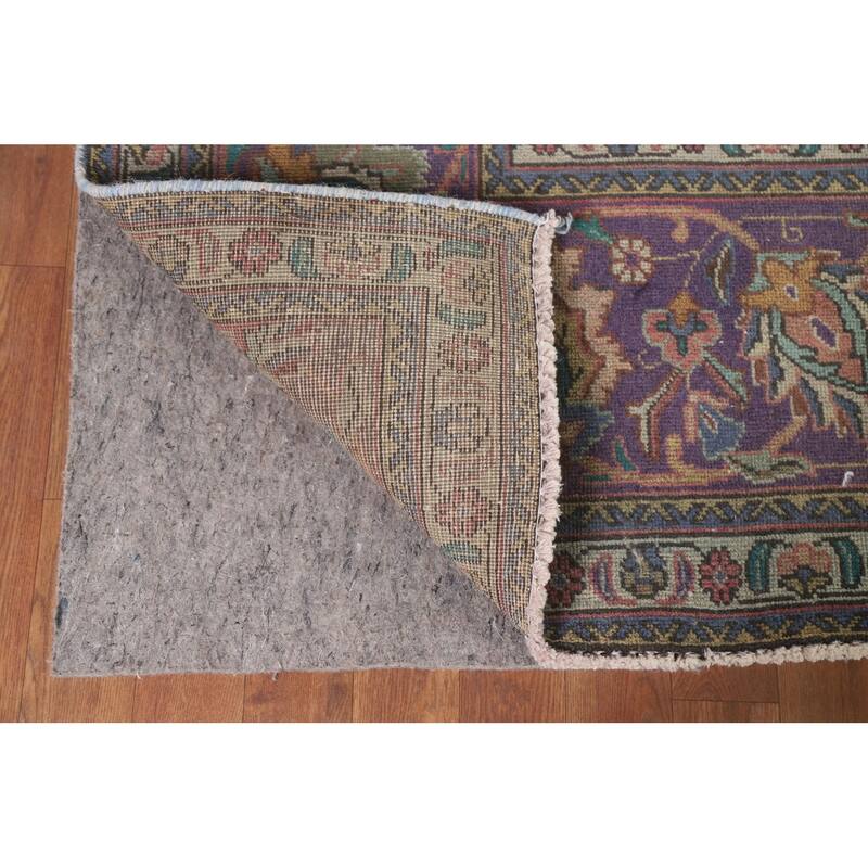 Hand Knotted Oriental 100% Wool Carpet Traditional All-Over Pink Tabriz Area Rug - 12' 8'' X 9' 8''