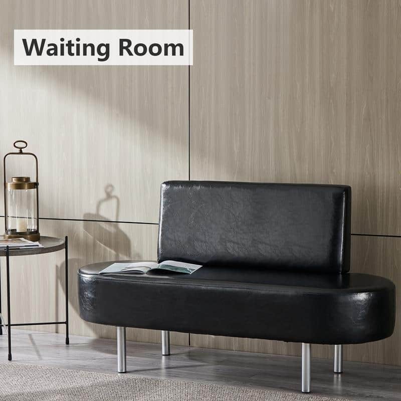 Waiting Room Benches with Backrest, PU leather