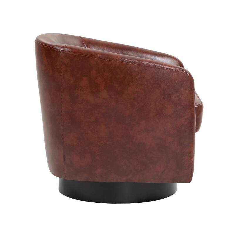 Round Barrel Armchair 360-Degree Swivel Accent Chairs
