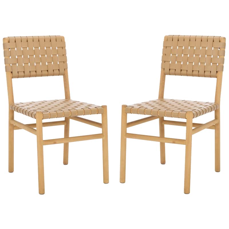 SAFAVIEH Couture Jeremiah Woven Leather Dining Chair - 18"W x 22"D x 34"H