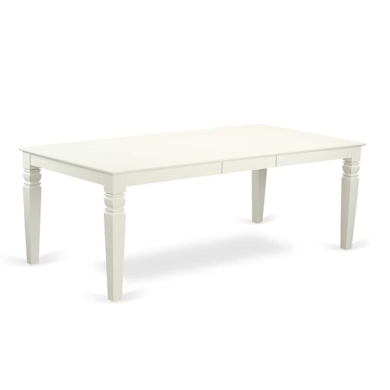 East West Furniture Dining Set Consists of a Rectangle Kitchen Table and Chairs, Linen White (Pieces Options)