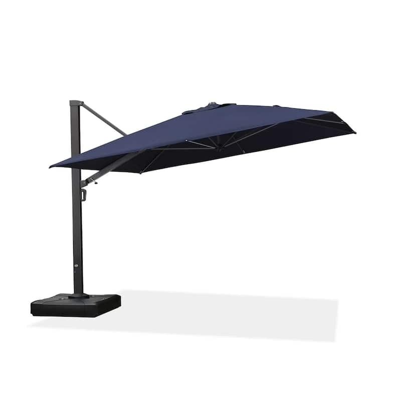 PURPLE LEAF Sturdy Heavy-duty Patio Cantilever Offset Umbrella with 360-degree Rotation