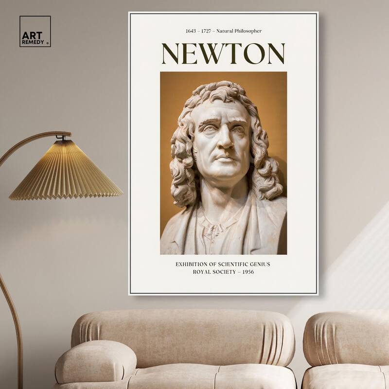 Newton's Likeness in Marble Canvas by Art Remedy