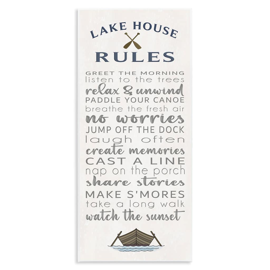 Stupell Fun Lake House Rules Wall Plaque Art Design By Seven Trees Design