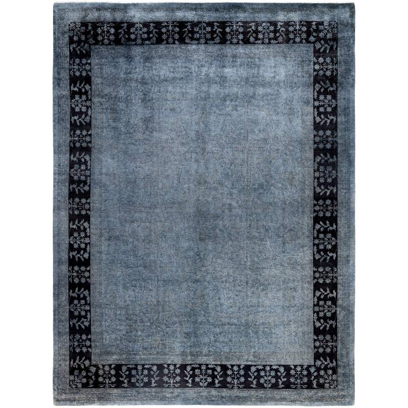 Overdyed One-of-a-Kind Hand-Knotted Area Rug - Gray - 9' 1" x 12' 3"