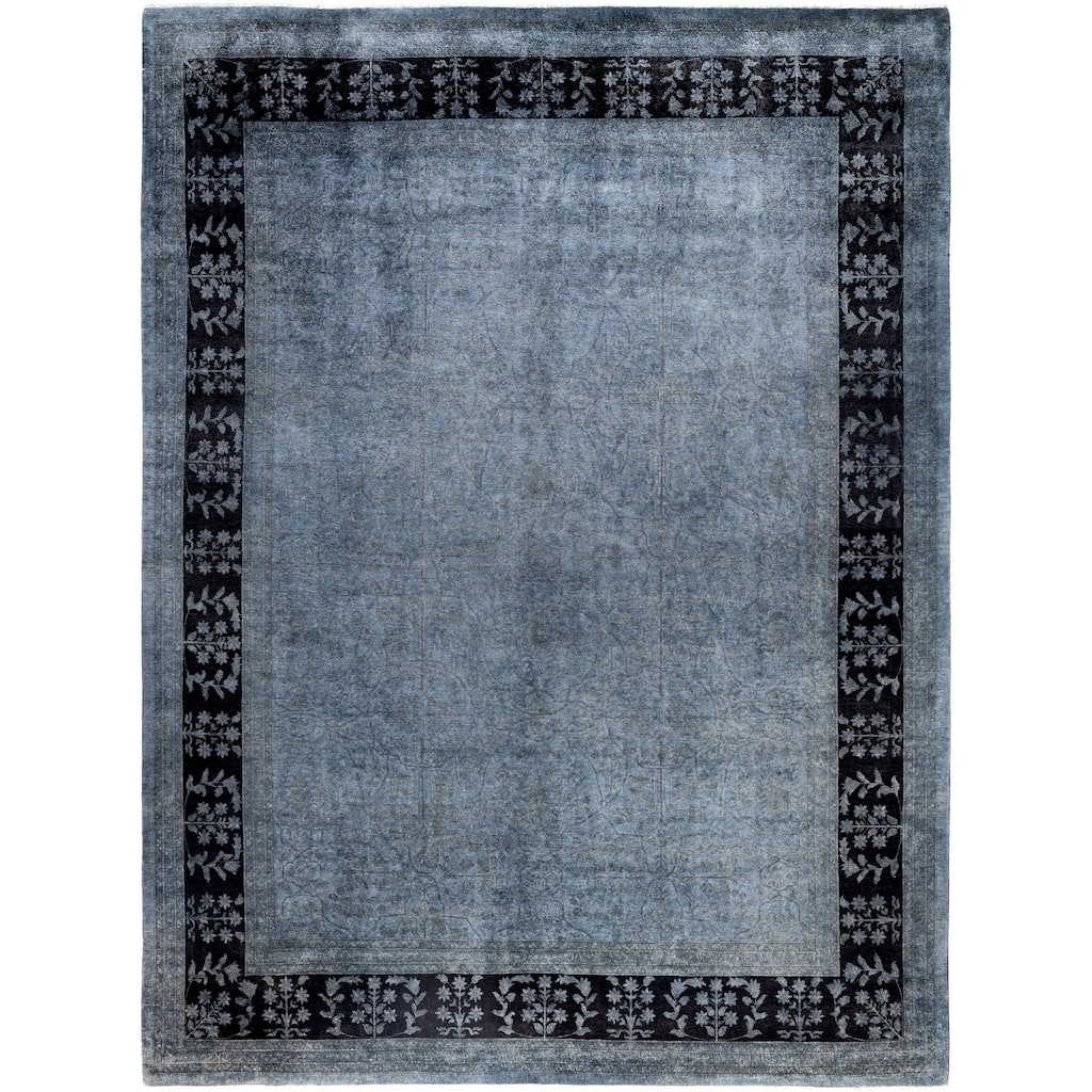 Overdyed One-of-a-Kind Hand-Knotted Area Rug - Gray - 9' 1" x 12' 3"