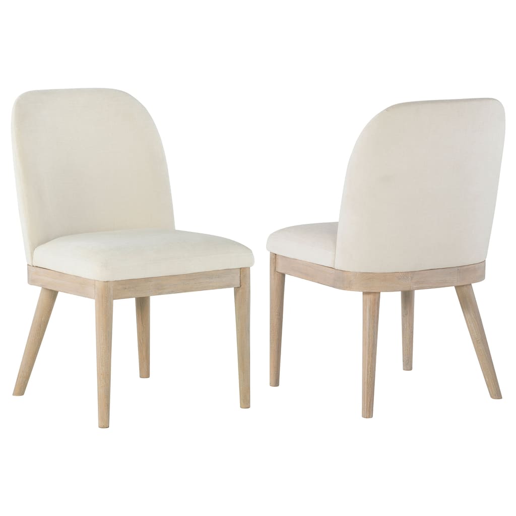 Solano Upholstered Dining Side Chair Beige (Set of 2) - 20.5" x 24" x 35.25"