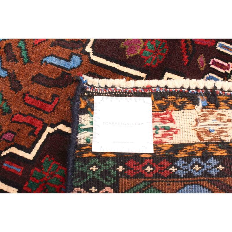 ECARPETGALLERY Hand-knotted Teimani Dark Brown Wool Rug - 2'9 x 4'6