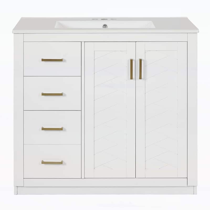36'' Bathroom Vanity with Ceramic Sink Combo