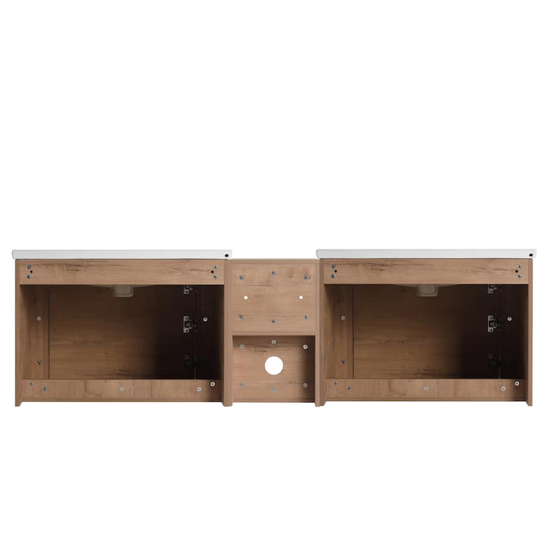 Malwee 28"/40"/52"/68" Floating Bathroom Vanity, Wall Mounted Bathroom Vanity with Ceramic Sink,Soft Close Door and Shelf
