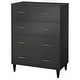 preview thumbnail 6 of 9, Lifestorey Ana 4-Drawer Mid-Century Modern Chest Black