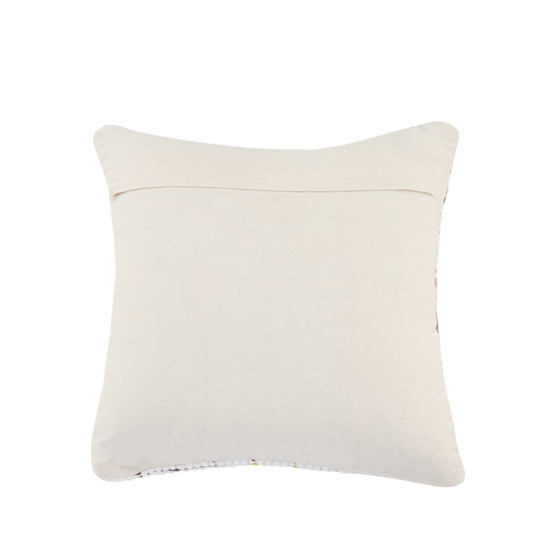 Sevita White and Multicolored Chindi Chevron Throw Pillow