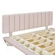 preview thumbnail 13 of 14, Pink Queen Velvet Upholstered Platform Bed w/ Hydrualic Storage, Floating Wood Bed Frame w/ LED Light & USB Port for Kids Adults