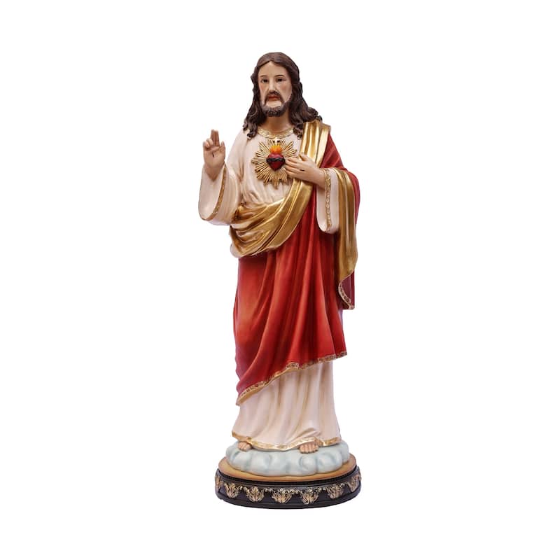 Standing Sacred Heart of Jesus Outdoor Garden Statue - 24"