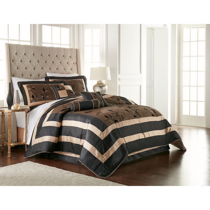 Grand Avenue Pandora Leaf Pattern Corded 6-Piece Comforter Set