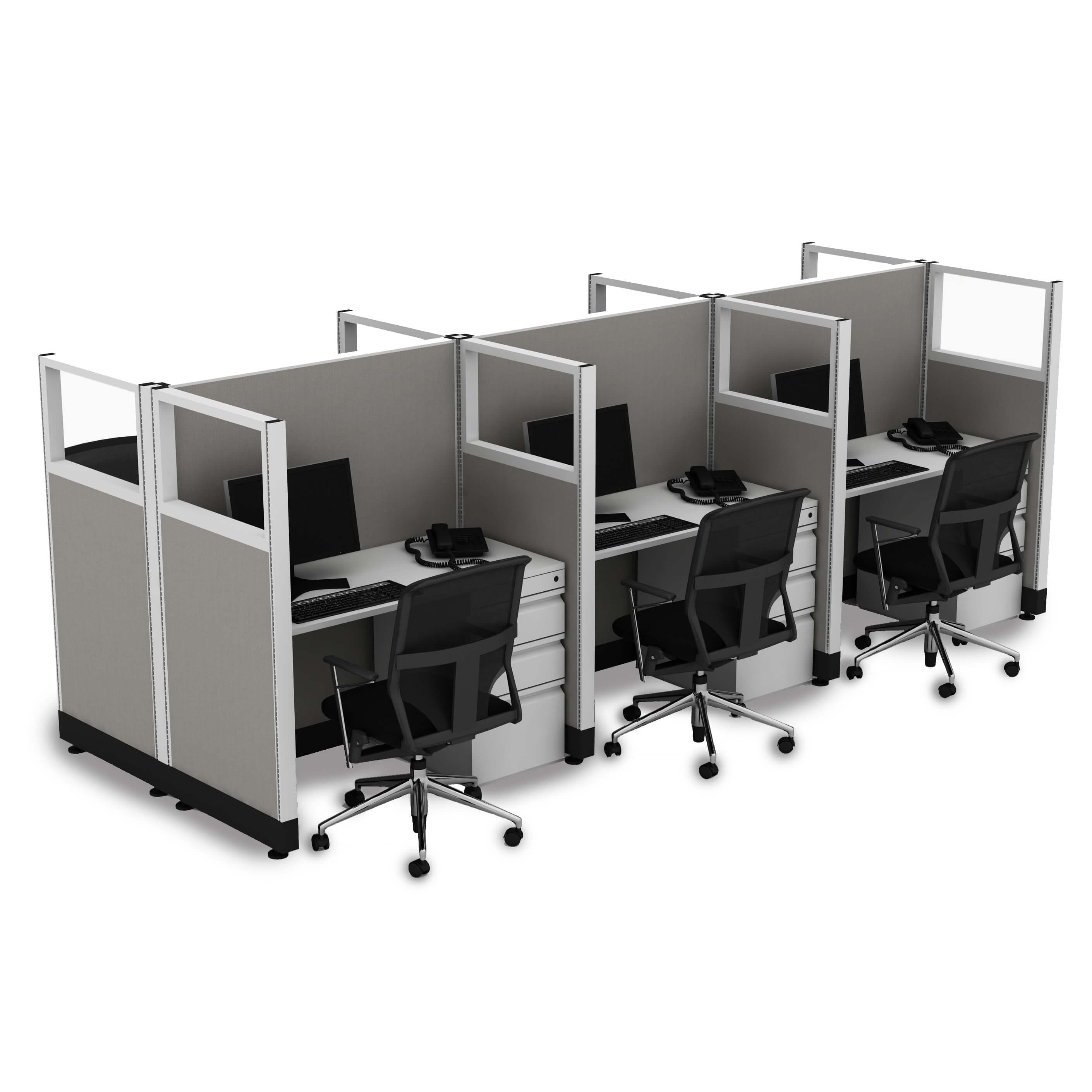 Cubicle Workstations 53h 6pack Cluster Powered Overstock 29211293 cubicle workstations 53h 6pack cluster powered