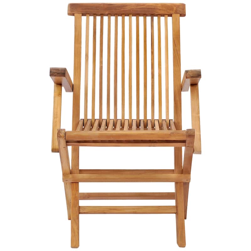 Chic Teak California Teak Wood Folding Arm Chair (set of 2)