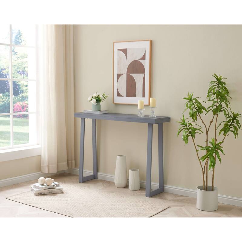 Claude Collection Wood 44" Modern Console Table with Shelf - Grey