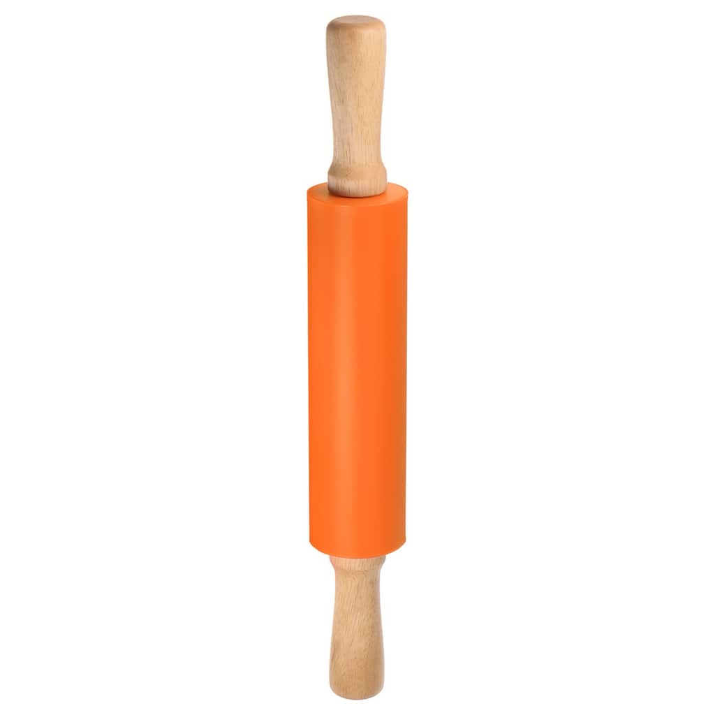 Silicone Rolling Pins for Baking 38cm x 5.2cm Orange