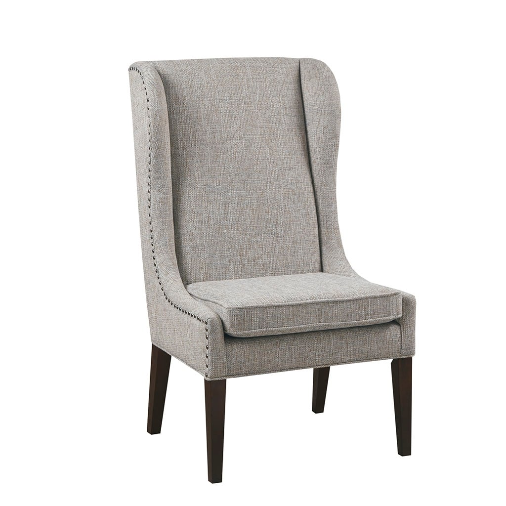 Grey wingback store dining chair