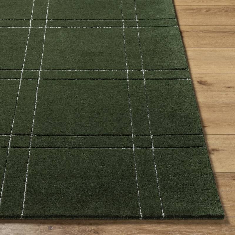 Keshaun Casual Solid Color Wool Area Rug