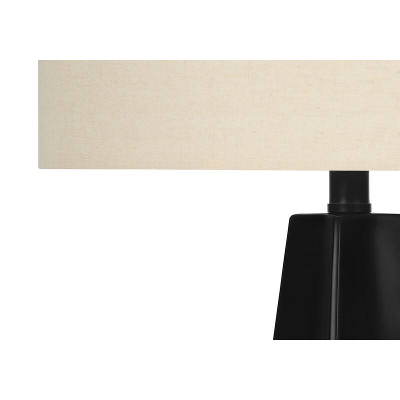 Lighting, 27"h, Table Lamp, Black Resin, Beige Shade, Modern