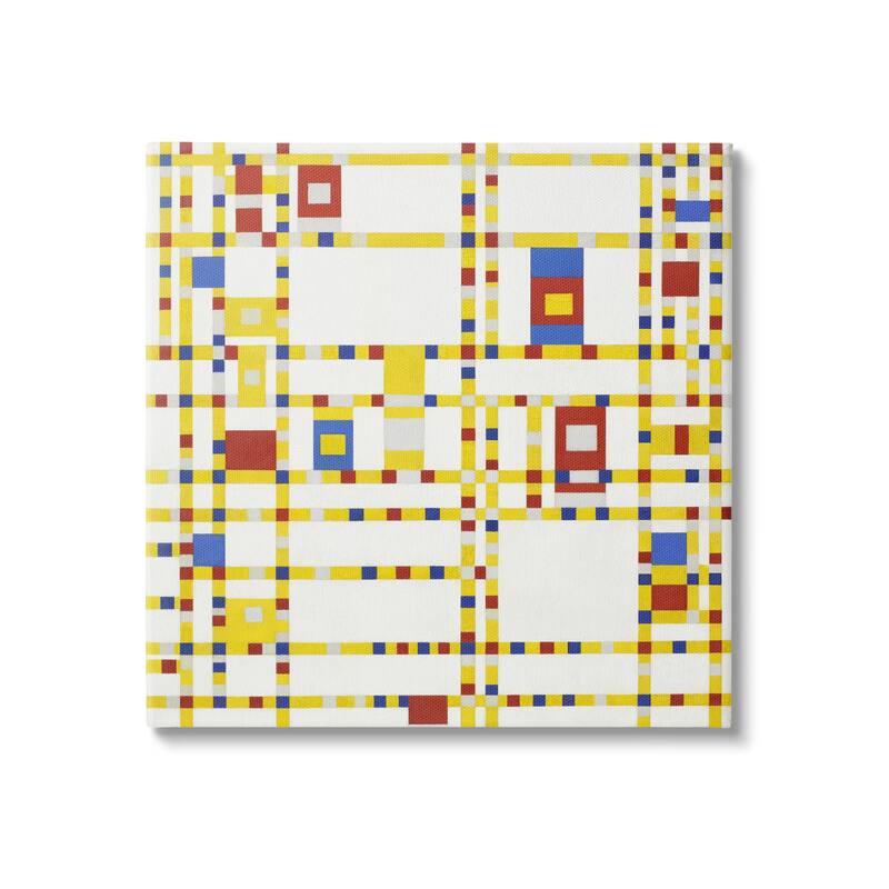 Stupell Broadway Boogie Woogie Piet Mondrian Classic Abstract Painting Canvas Wall Art, Design by one1000paintings - 24 x 24