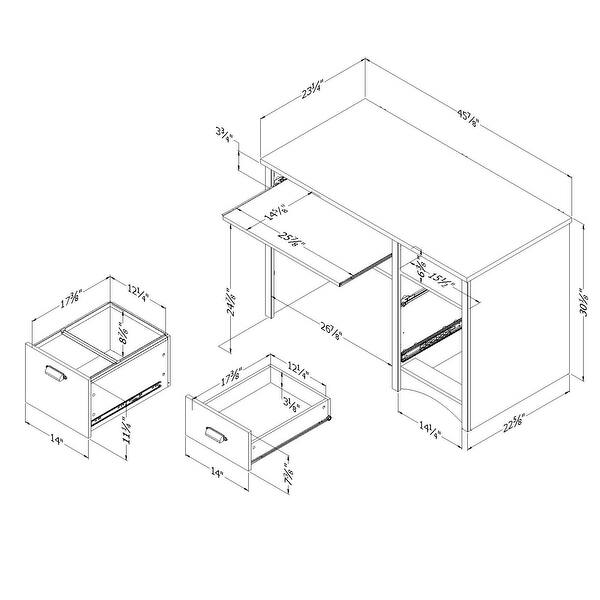 South Shore Gascony Computer Desk with Keyboard Tray Overstock 4048450