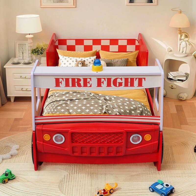 Versatile Floor Bed Frame,Little Heroes Fire Truck Bed