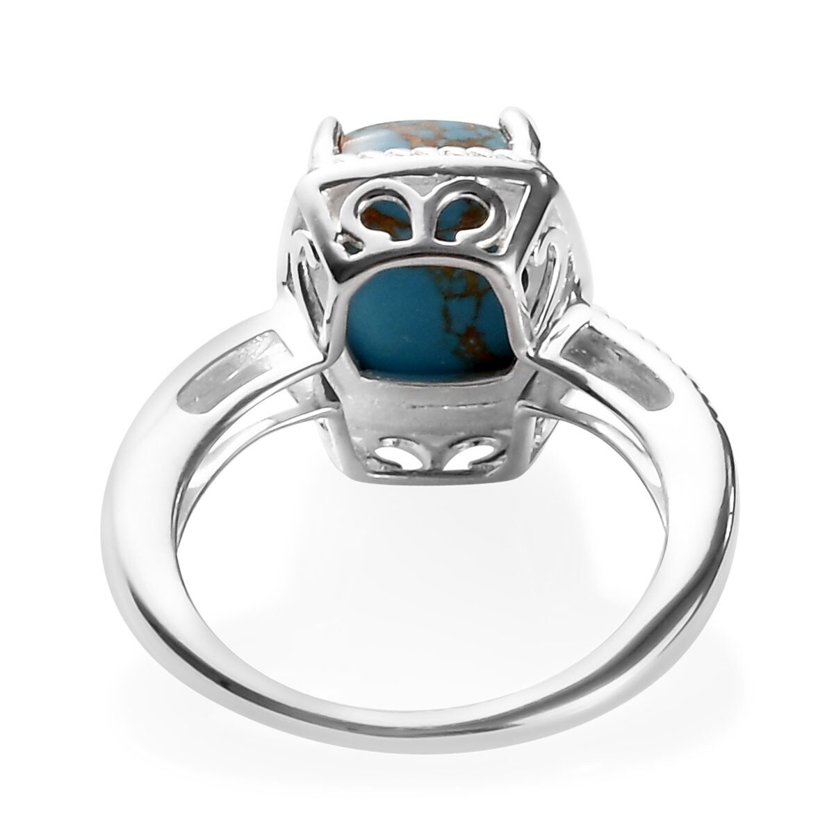 925 Sterling Silver Blue Turquoise Solitaire Ring Jewelry Ct 3.35