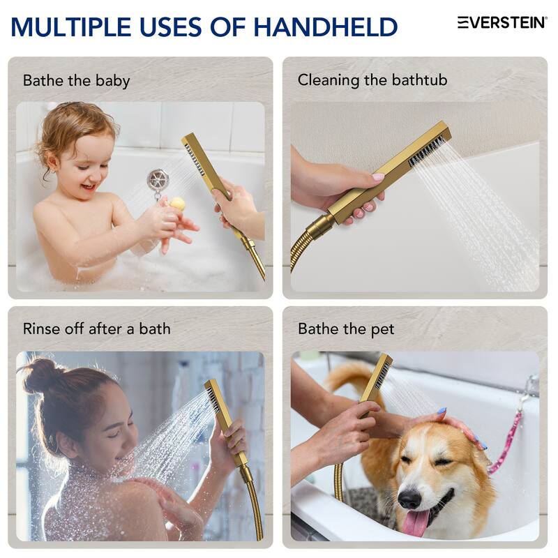 Single-Handle Wall Mount Tub Faucet with Handheld