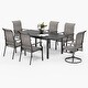 preview thumbnail 16 of 35, Patio Dining Set 9/7 Pieces Outdoor Metal Furniture Set, 8/6 C Spring Motion Chairs and 1 Expandable Table