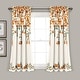 preview thumbnail 45 of 95, Porch & Den Elcaro Floral Room Darkening Curtain Panel Pair 52"W x 63"L - Tangerine & Turquoise