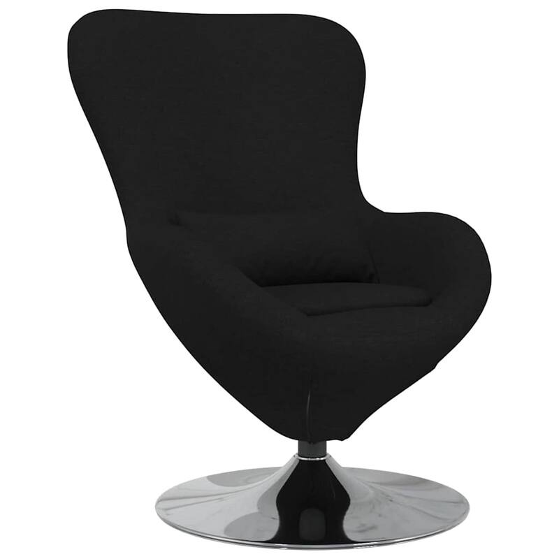 vidaXL Egg Chair Black/Dark Grey Fabric - 24.8 x 28.7 x 35.4