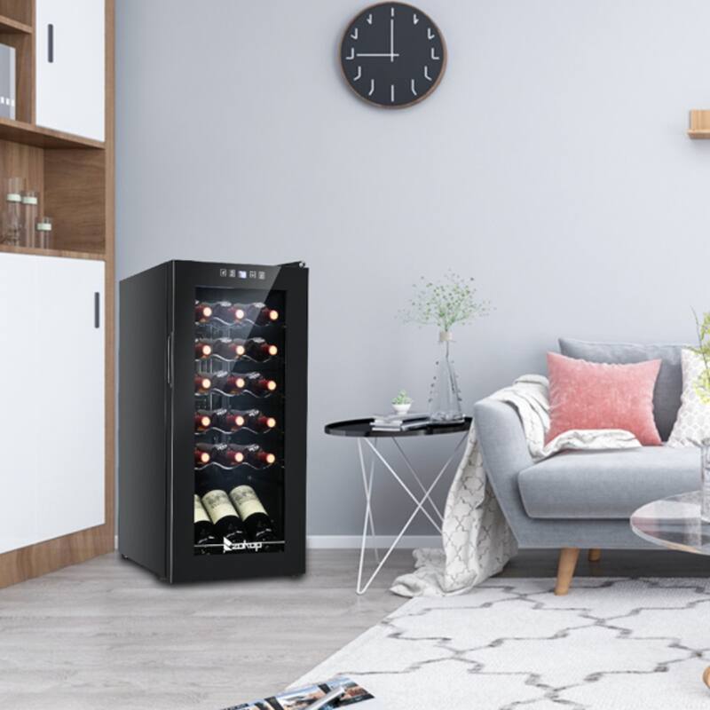 15V /60Hz 18 Bottle/1.8Cu.Ft/52L/ Compressor Wine Cabinet Black - 13.58 x 17.72 x 30.31
