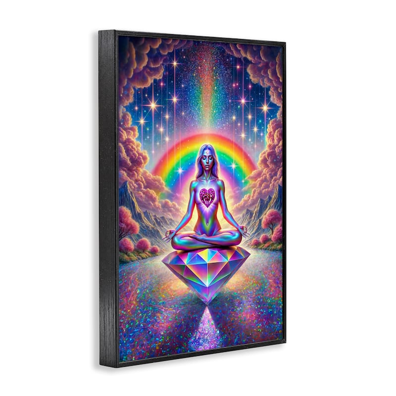 Stupell Spiritual Enlightenment Meditation Framed Giclee Art Design By Spirit of the Rainbow