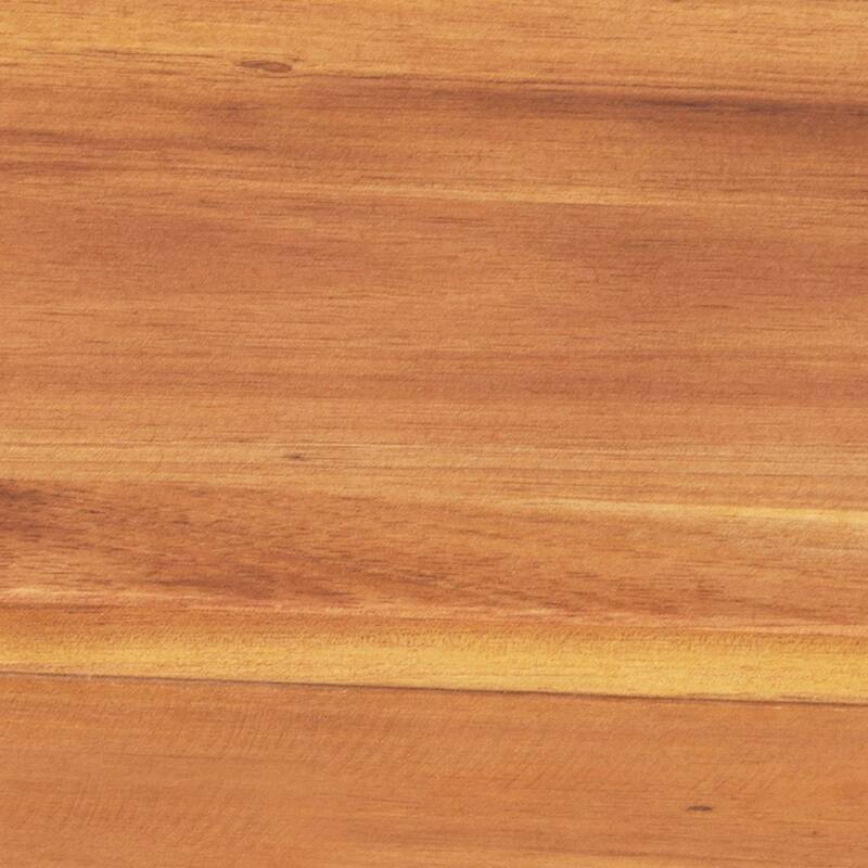 Indoor/Outdoor Solid Acacia Wood Slat Top Bench with Wood Legs