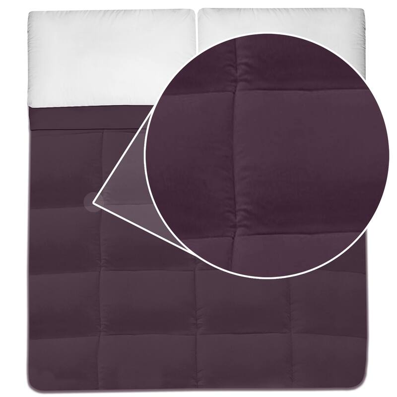 Plush Solid Color Box Stitch Down Alternative Comforter