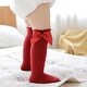 preview thumbnail 4 of 4, CozyWay Knee High Bow Socks, Red Navy Blue Mustard, 3 pair