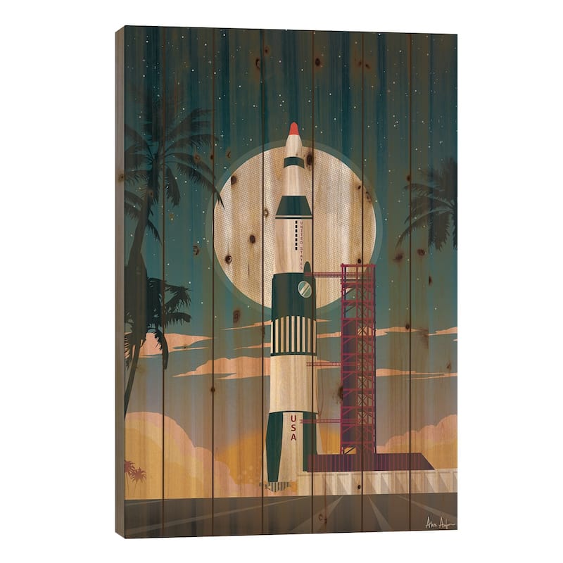 Cape Canaveral Print On Wood by IdeaStorm Studios - Multi-Color - 26x18x1.5